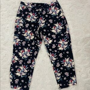 Cynthia Rowley Black and Red Casual Floral Pants